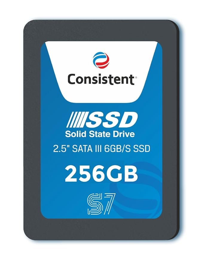 Consistent 256GB SATA SSD 550MB/s read and 500MB/s write speeds (Pre Owned)